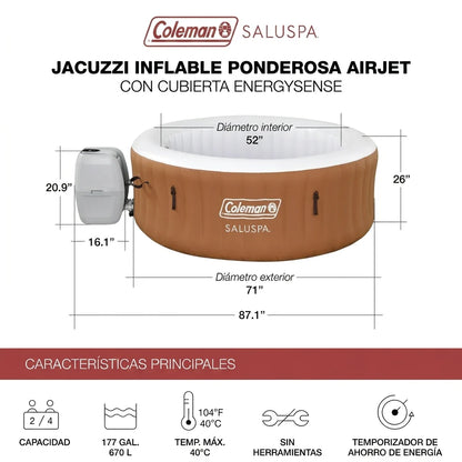 Jacuzzi Inflable Coleman SaluSpa Ponderosa